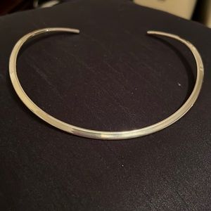 Silver choker style necklace
